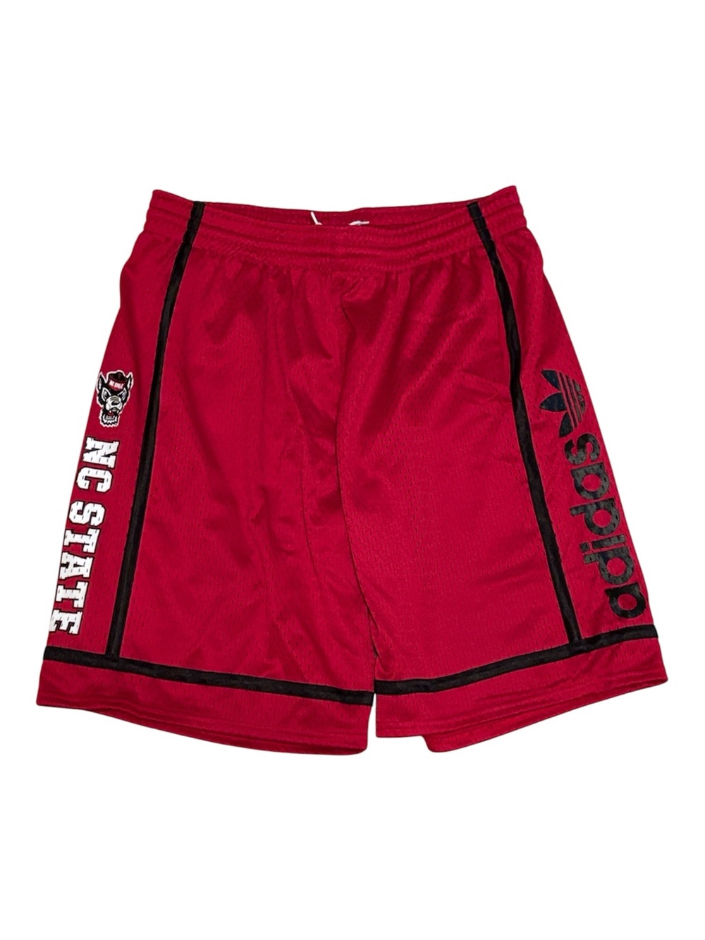 adidas Red NC State Athletic Basketball Shorts with Black Trim. Men Size Medium